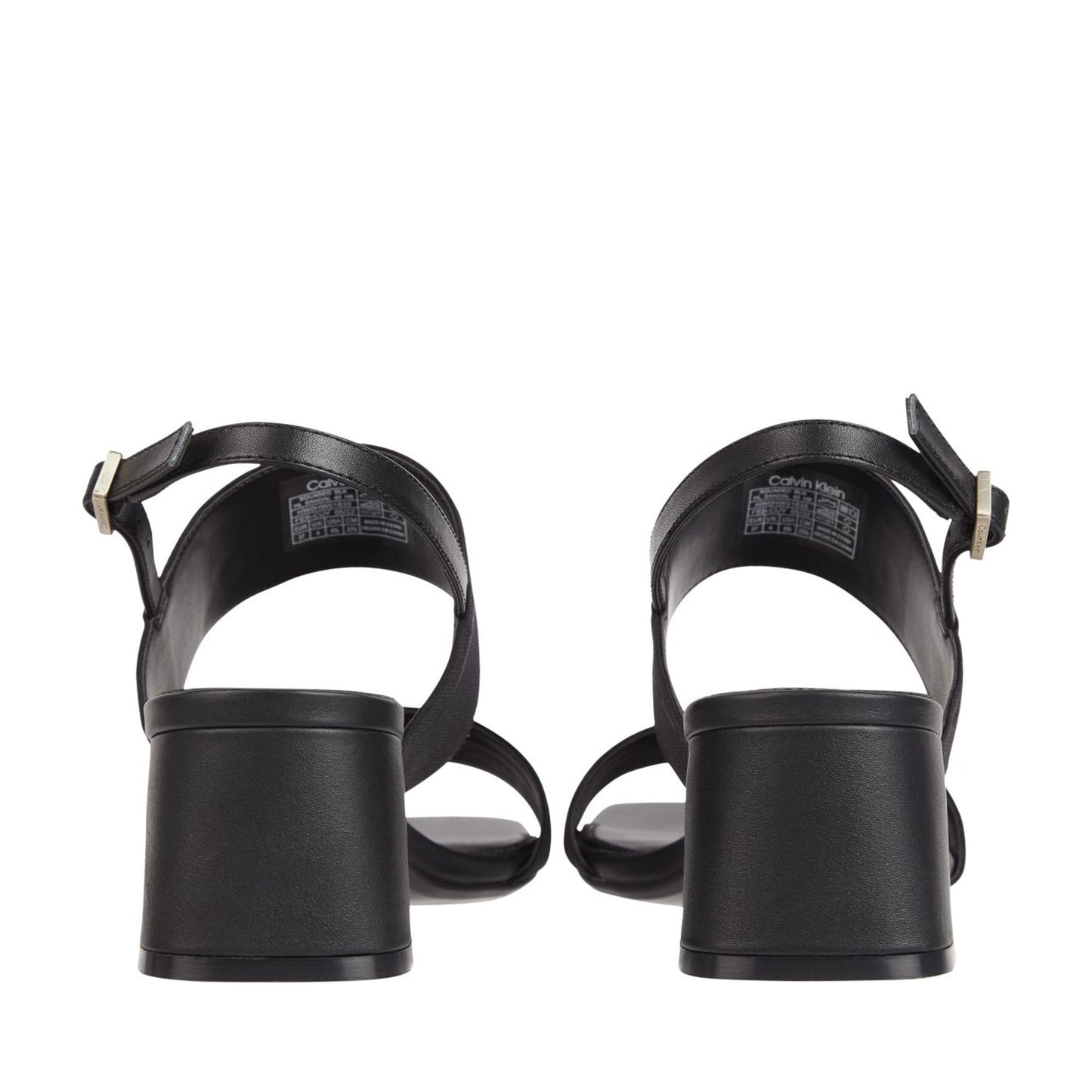 Women's Black Squared Open-Toe Sandals