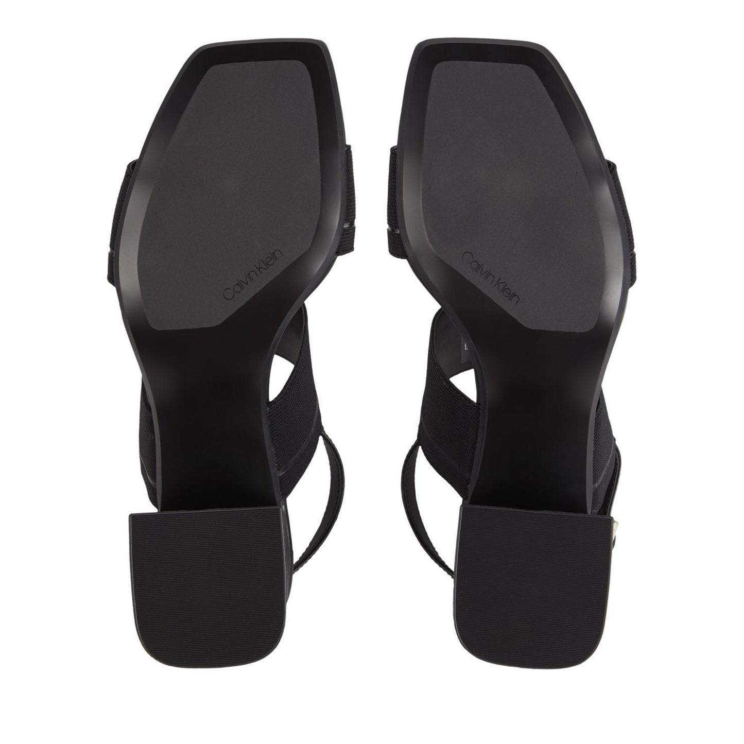 Women's Black Squared Open-Toe Sandals