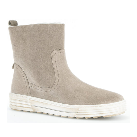 Women's Beige Warm Wedge Winter Boots