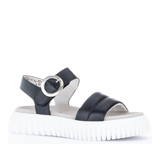 Women's Black Wedge Open-Toe Sandals