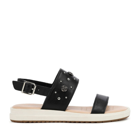Rebecca Girls' Black Open-Toe Sandals