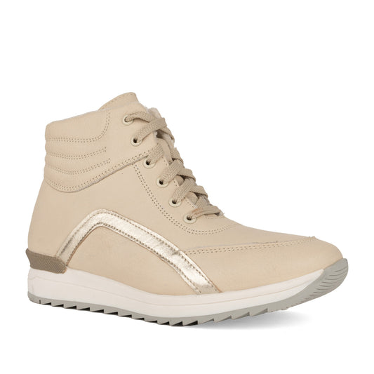 Women's Beige Wedge Ankle Boots