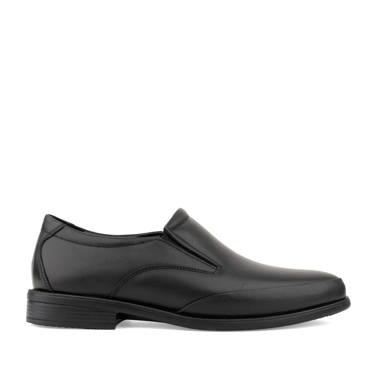 black casual closed mocasins