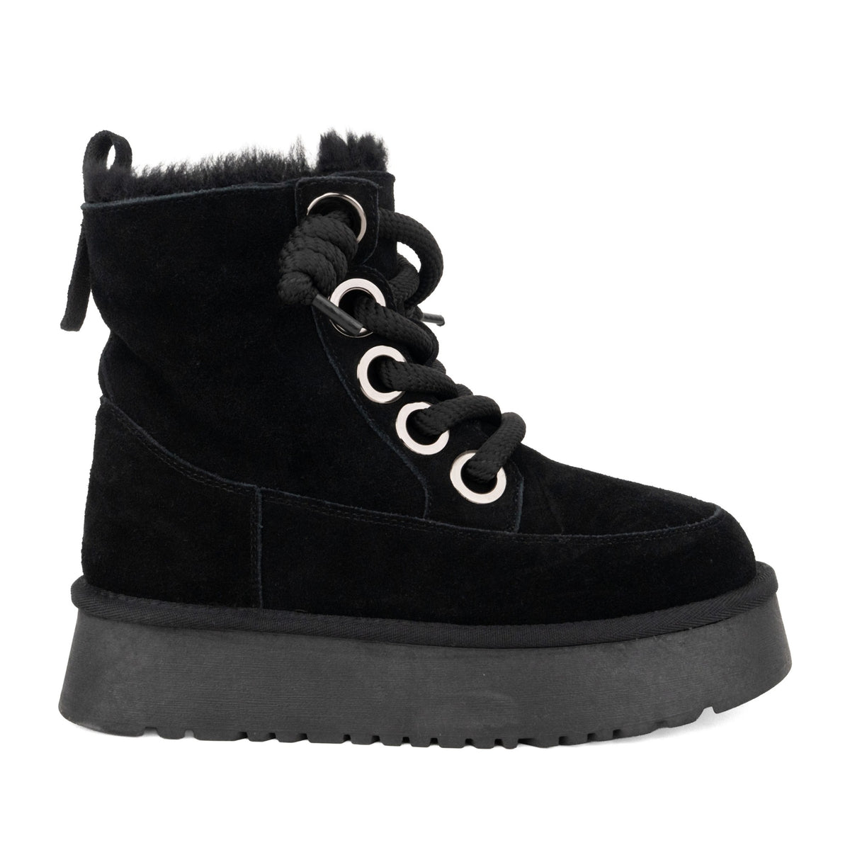 Women's Black Wedge Boots