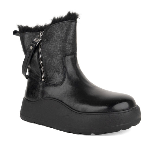 Women's Black Wedge Boots