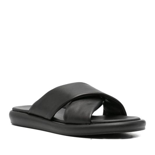 Men's Black Open-Toe Slippers