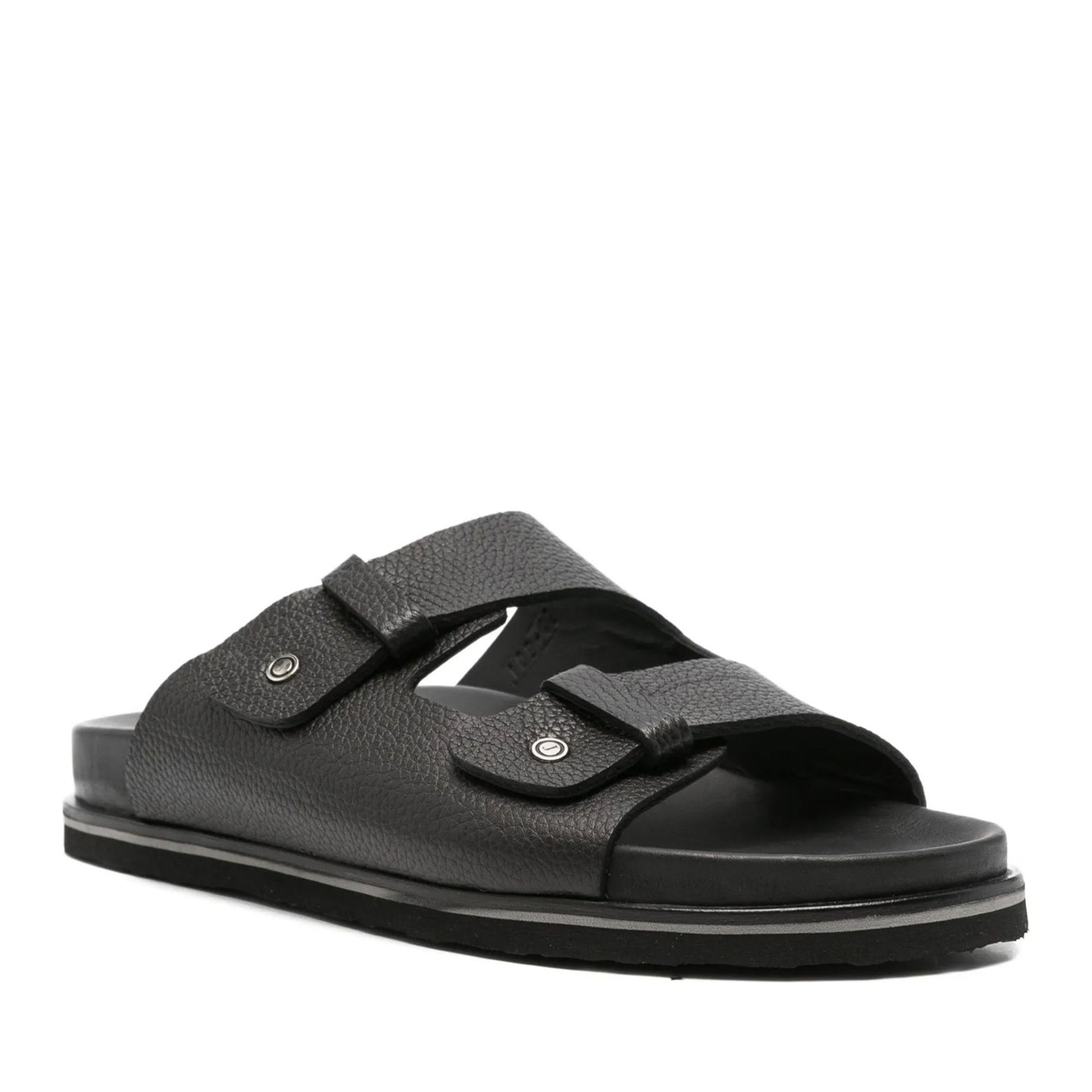 Men's Black Open-Toe Slippers