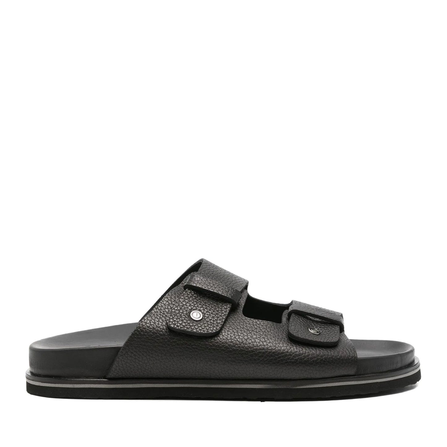 Men's Black Open-Toe Slippers