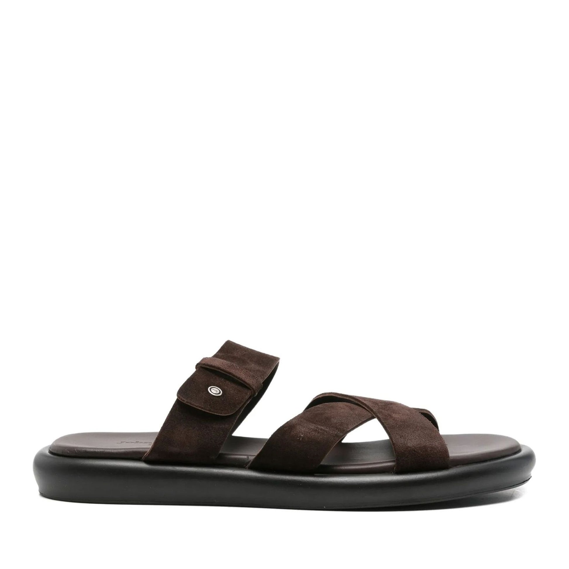 Men's Brown Open-Toe Slippers