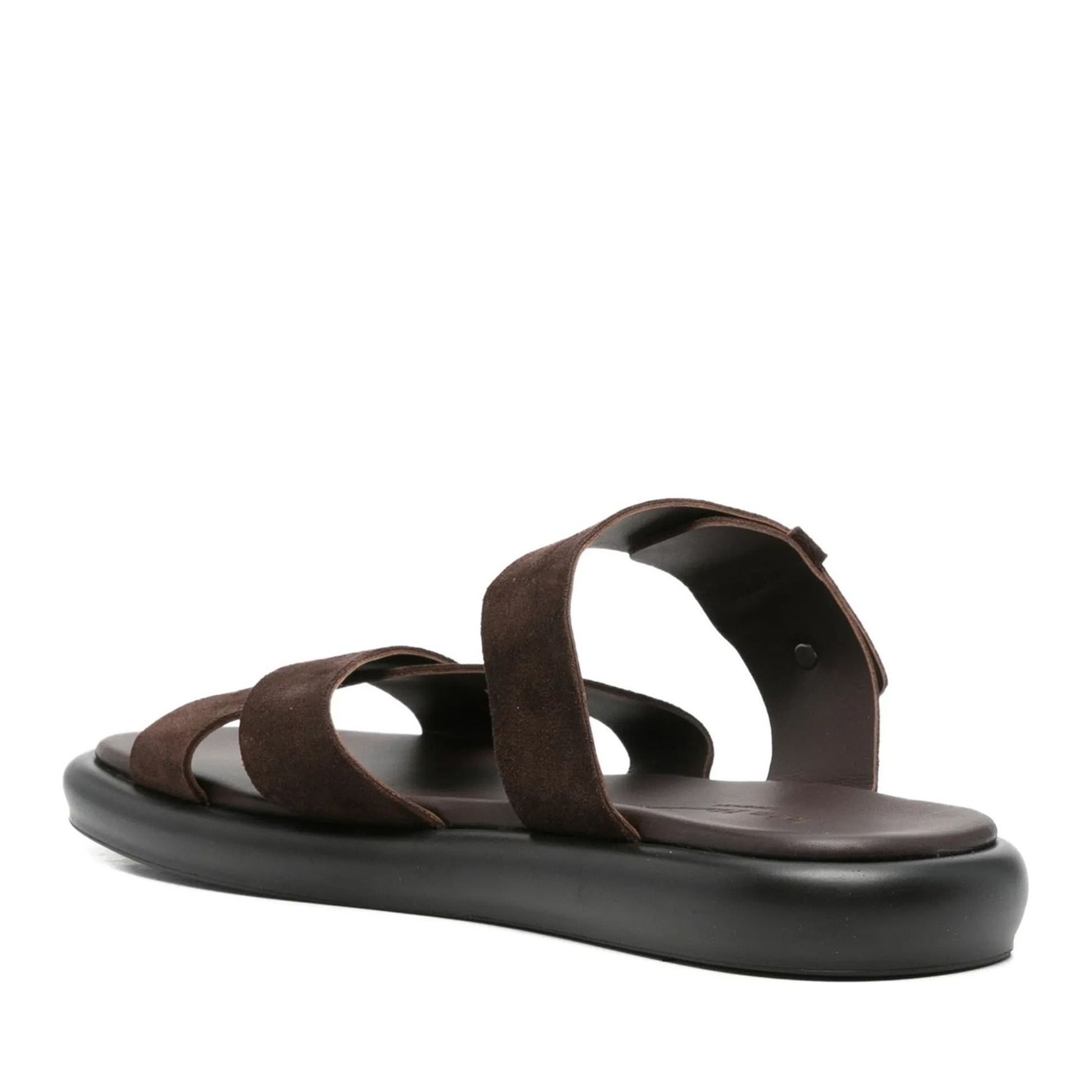 Men's Brown Open-Toe Slippers