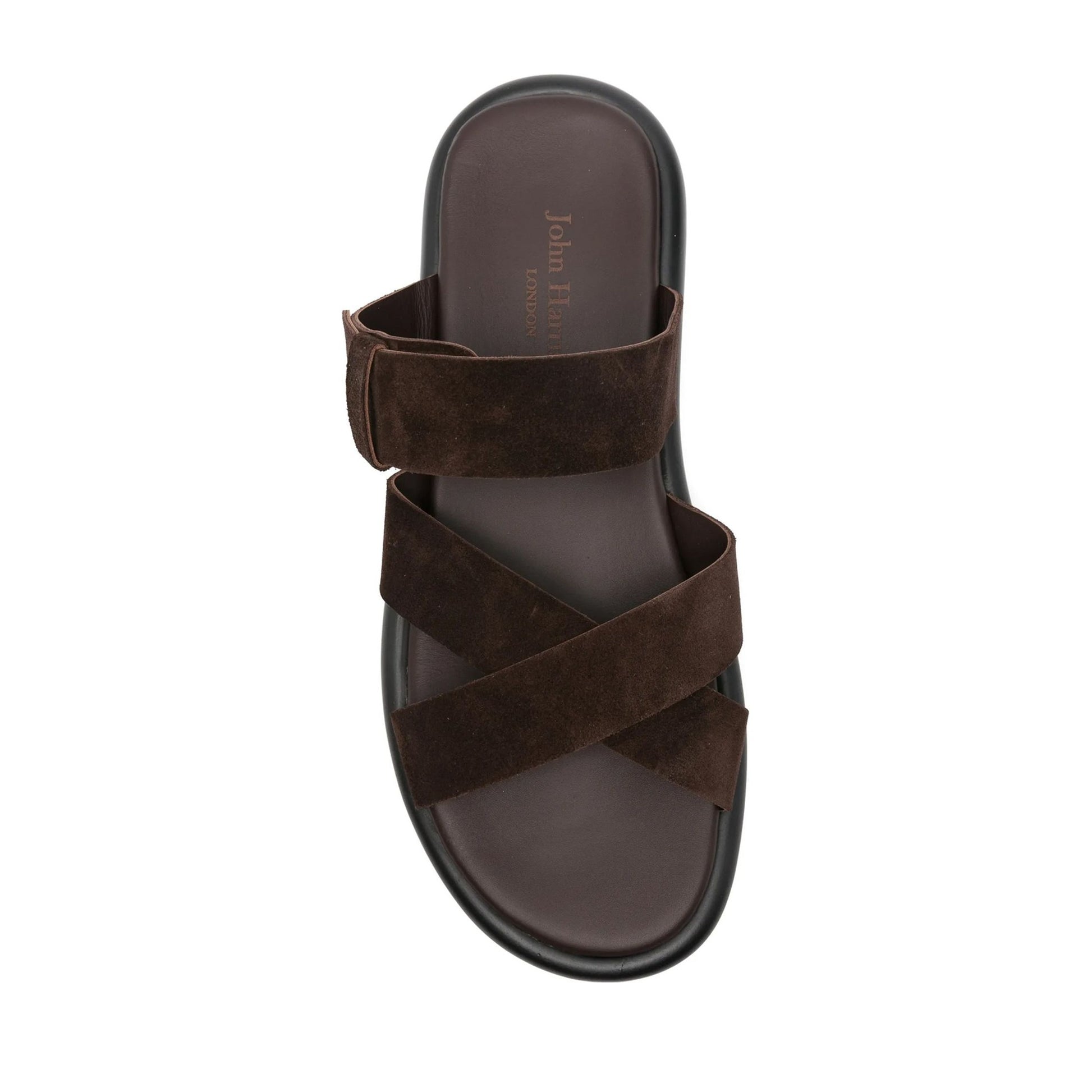Men's Brown Open-Toe Slippers