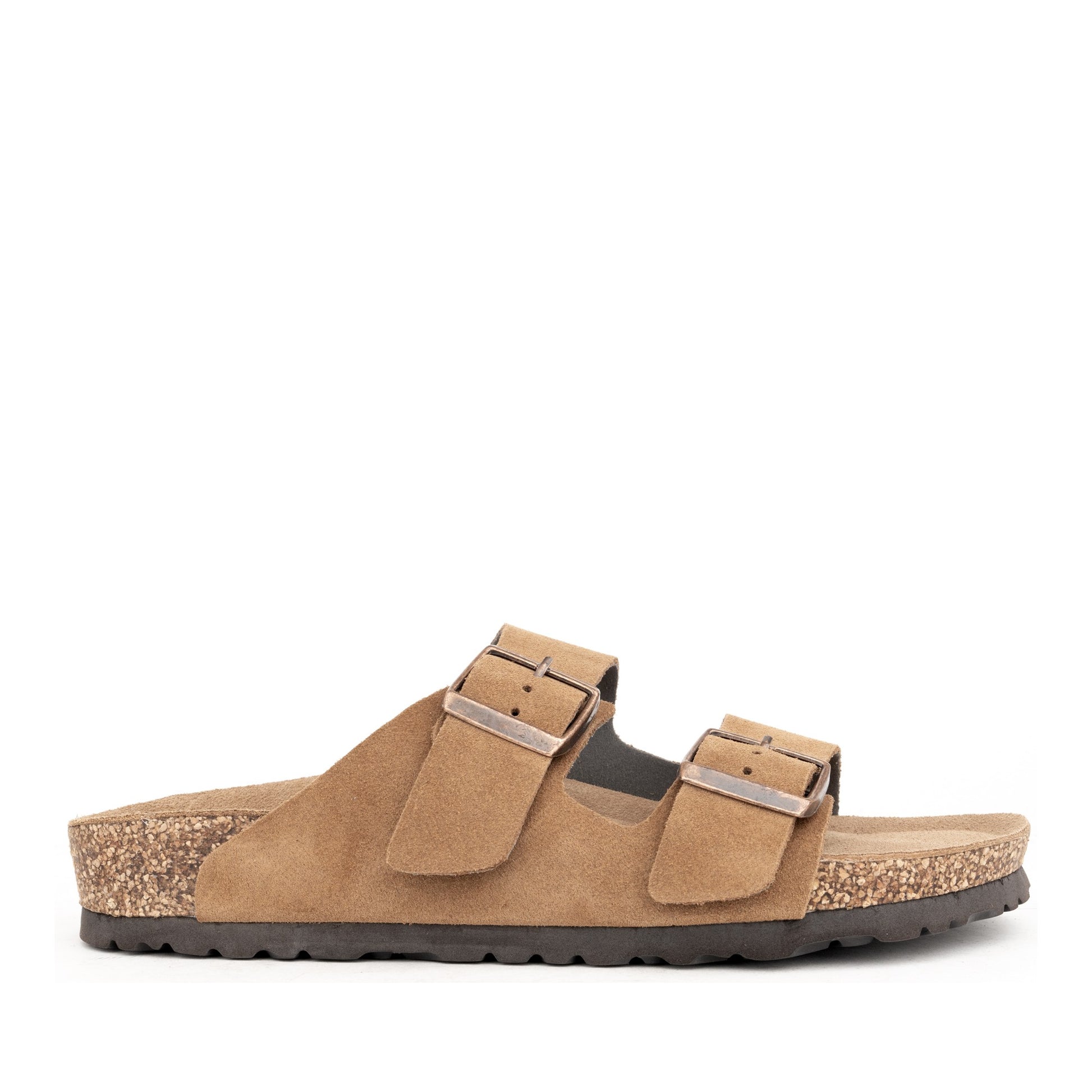 Men's Brown Open-Toe Slippers