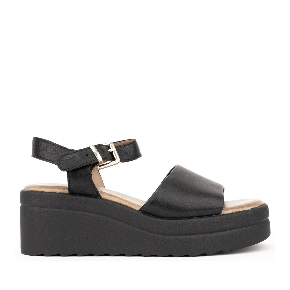 black casual open sandals