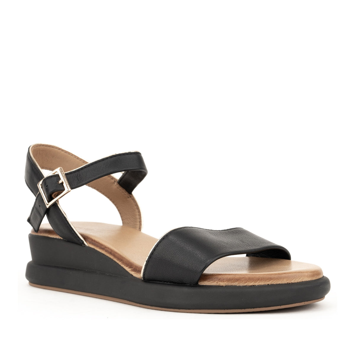 black casual open sandals