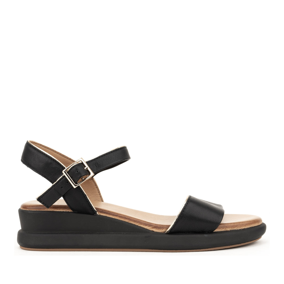 black casual open sandals