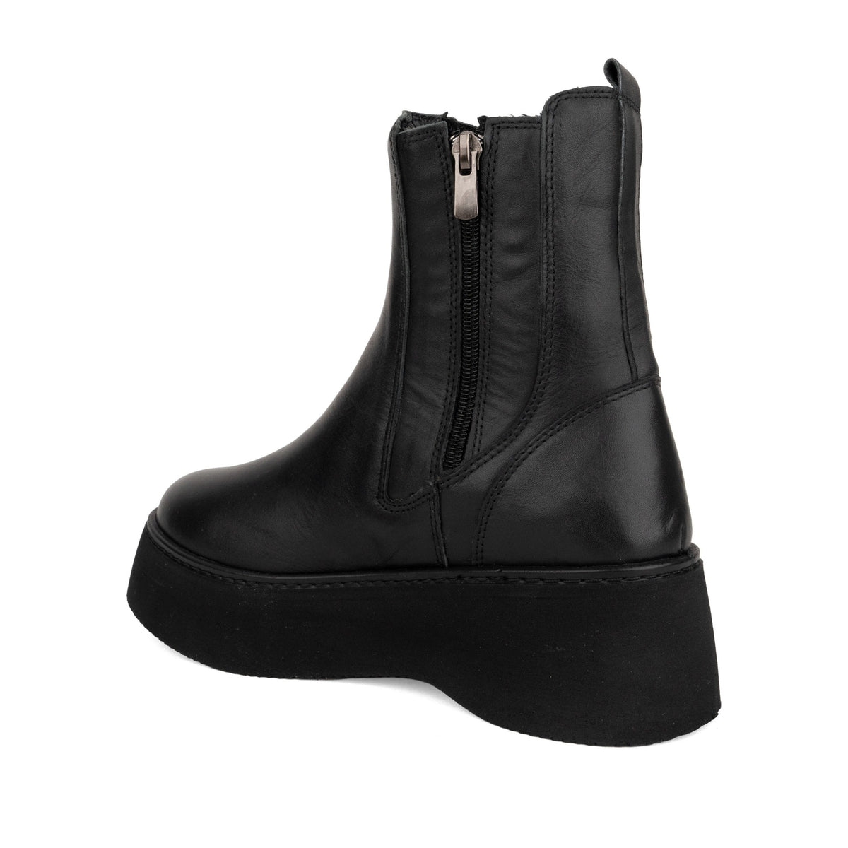 black casual closed booties