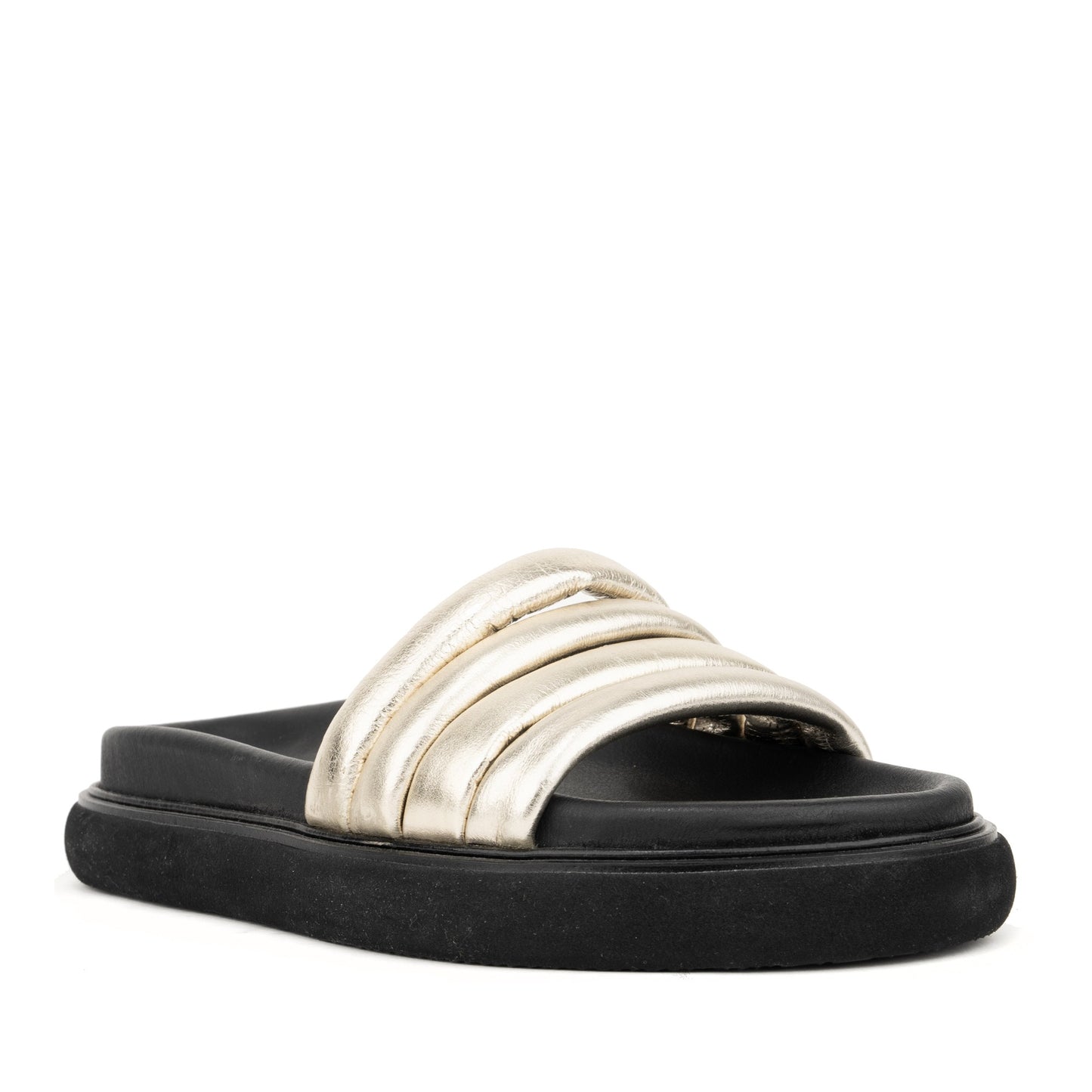Women's Gold Wedge Open-Toe Slippers