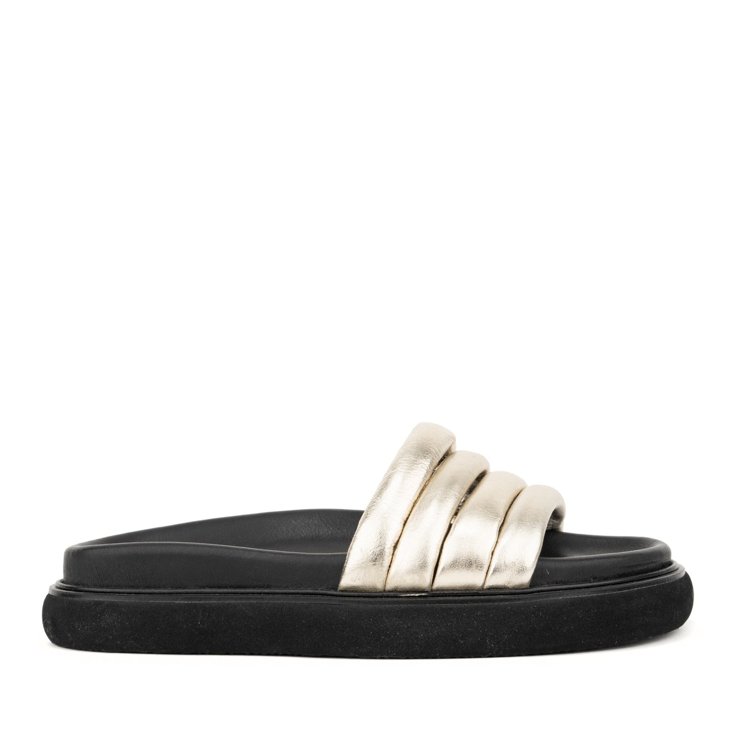 Women's Gold Wedge Open-Toe Slippers
