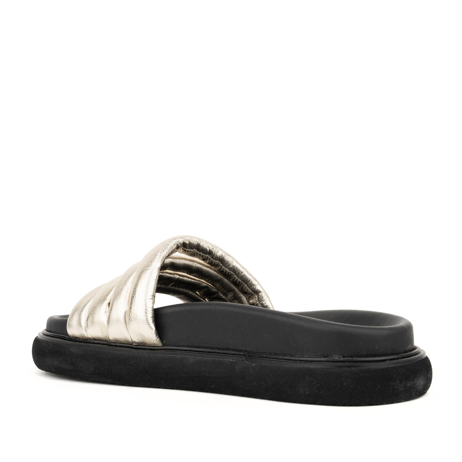 Women's Gold Wedge Open-Toe Slippers