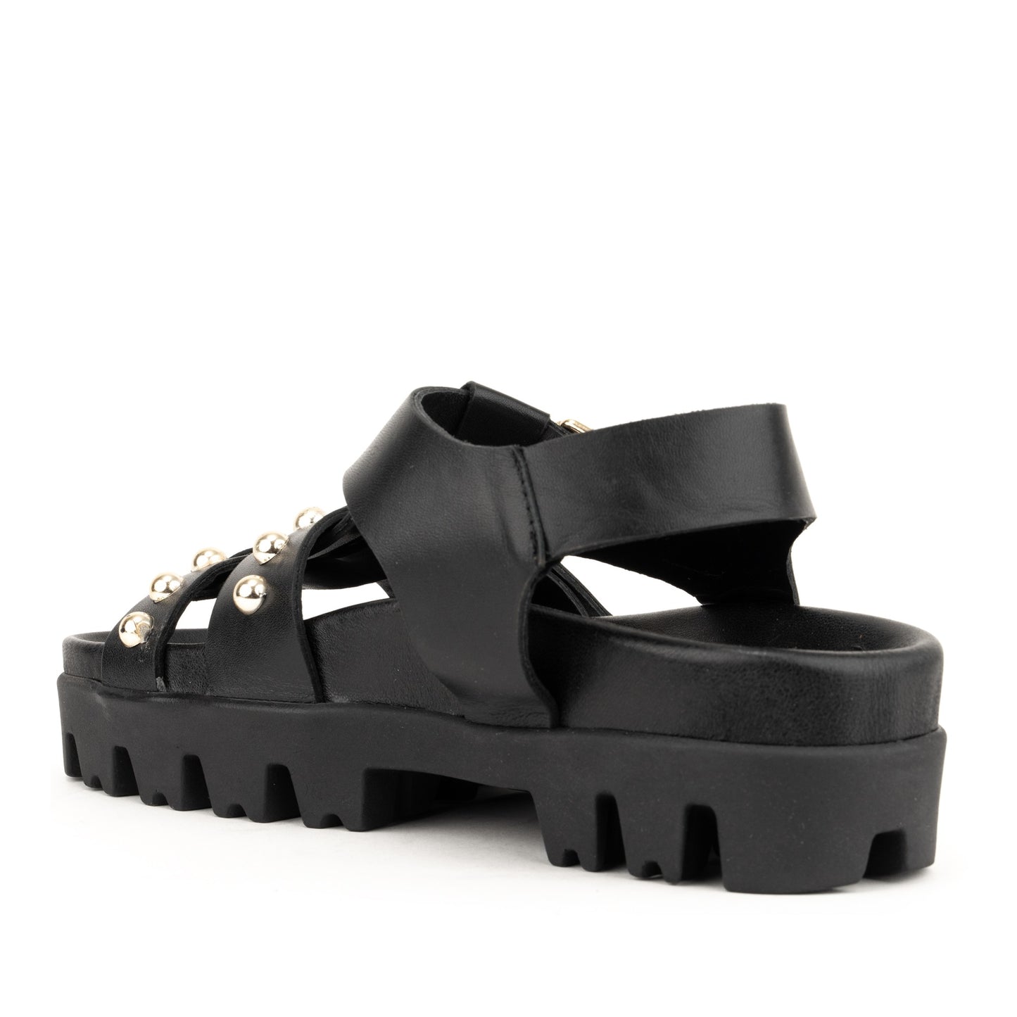 Women's Black Wedge Open-Toe Sandals