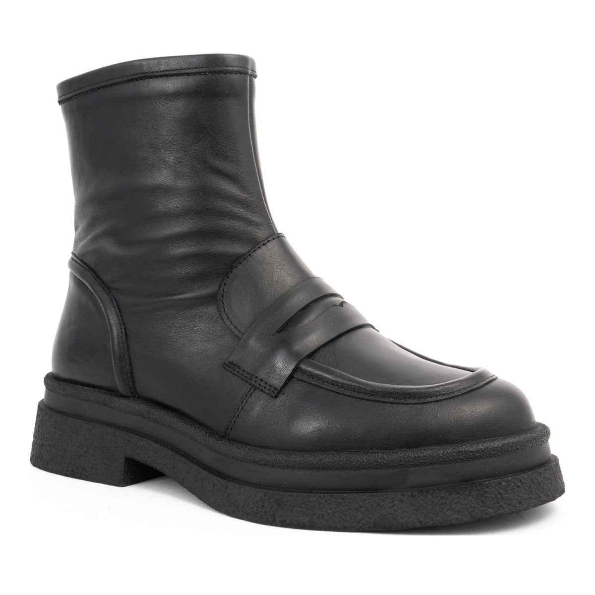 black casual closed booties