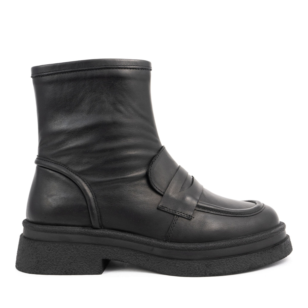 black casual closed booties