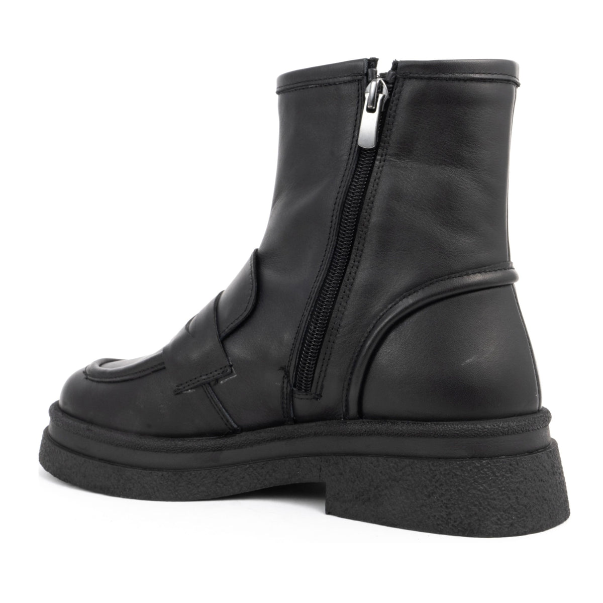 black casual closed booties
