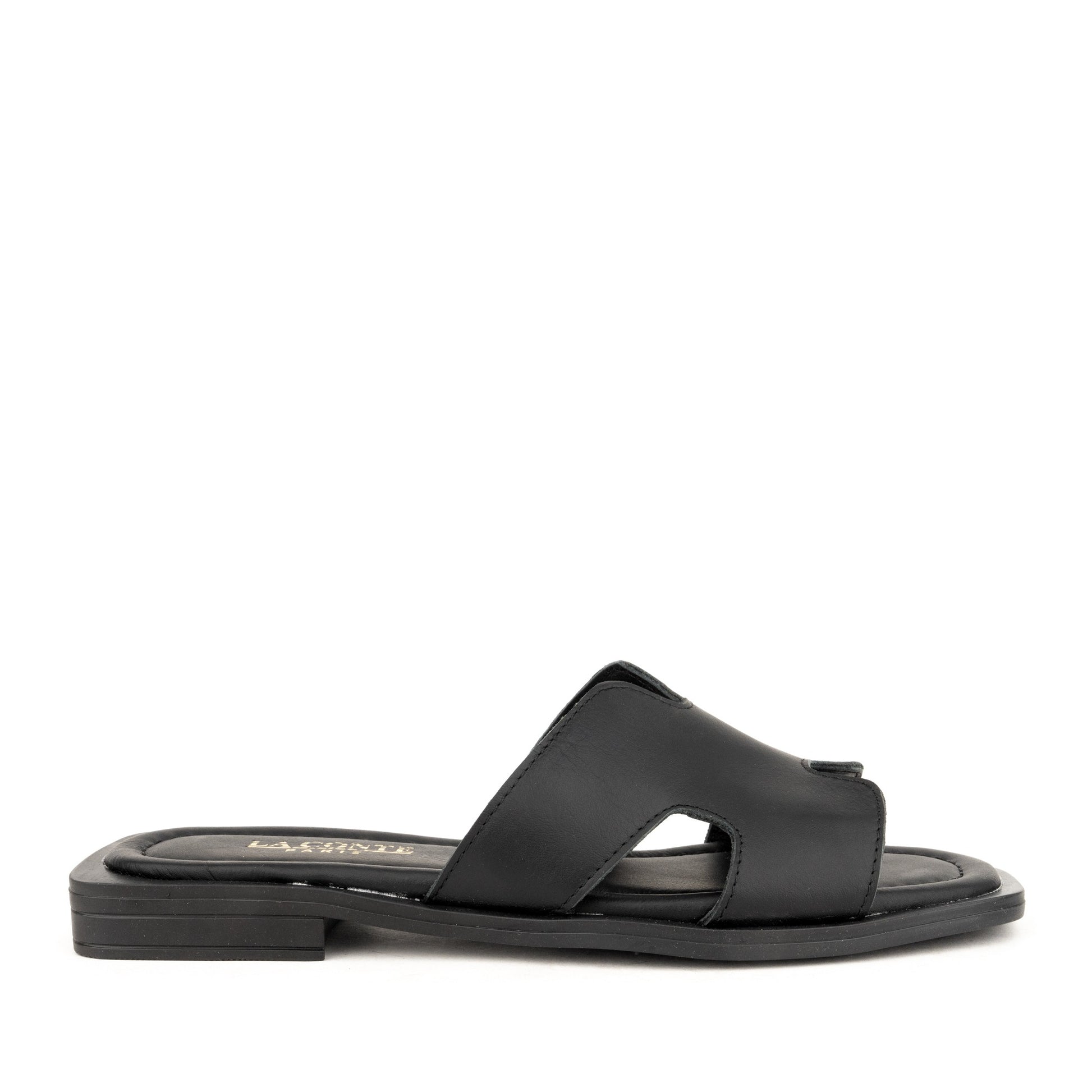 Women's Black Open-Toe Slippers