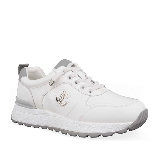 Women's White Wedge Fashion Sneakers