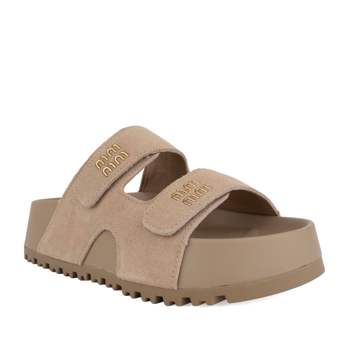 Women's Beige Wedge Open-Toe Slippers
