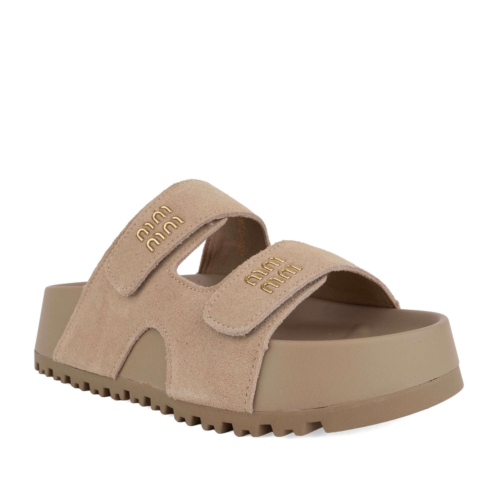 Women's Beige Wedge Open-Toe Slippers