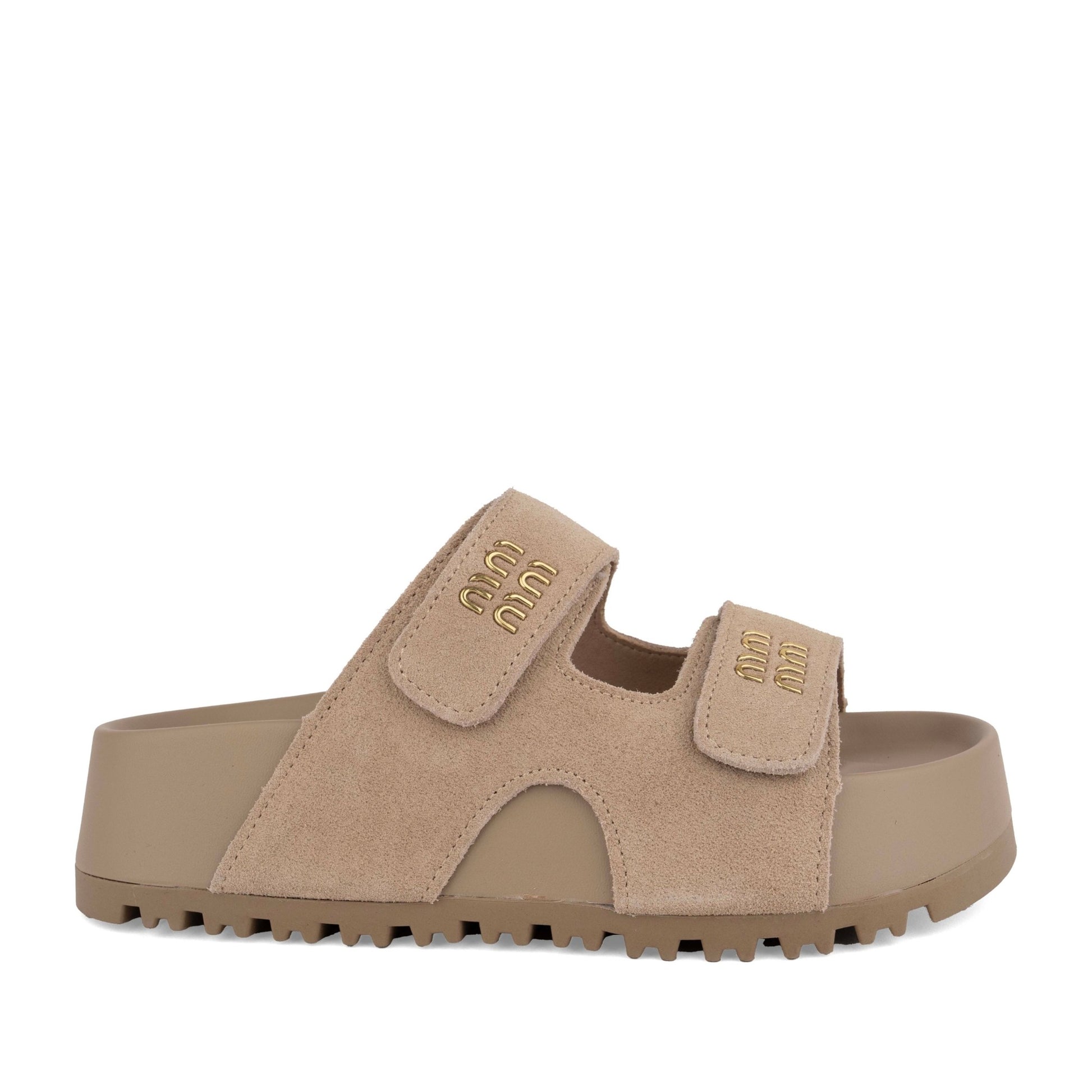 Women's Beige Wedge Open-Toe Slippers