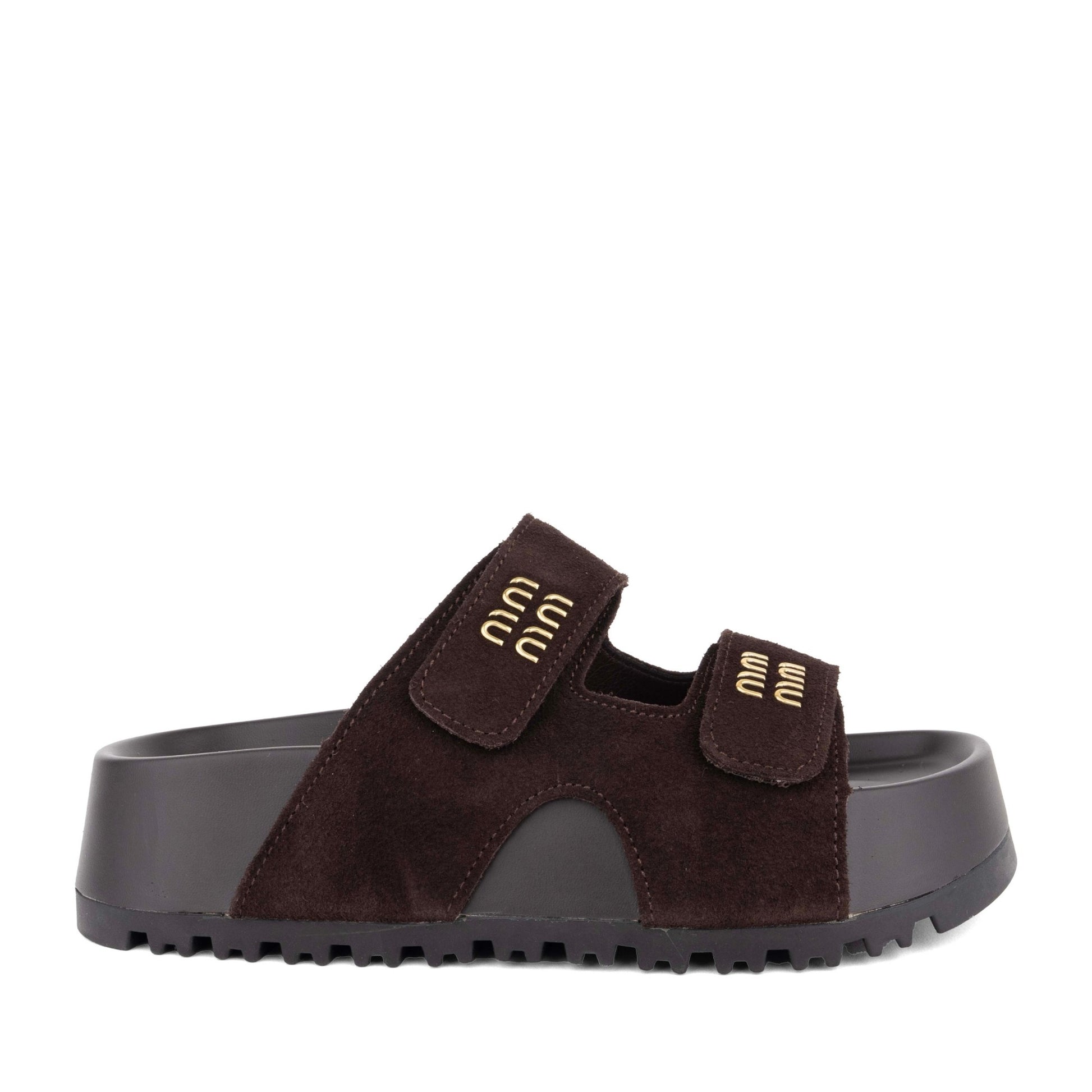 Women's Brown Wedge Open-Toe Slippers