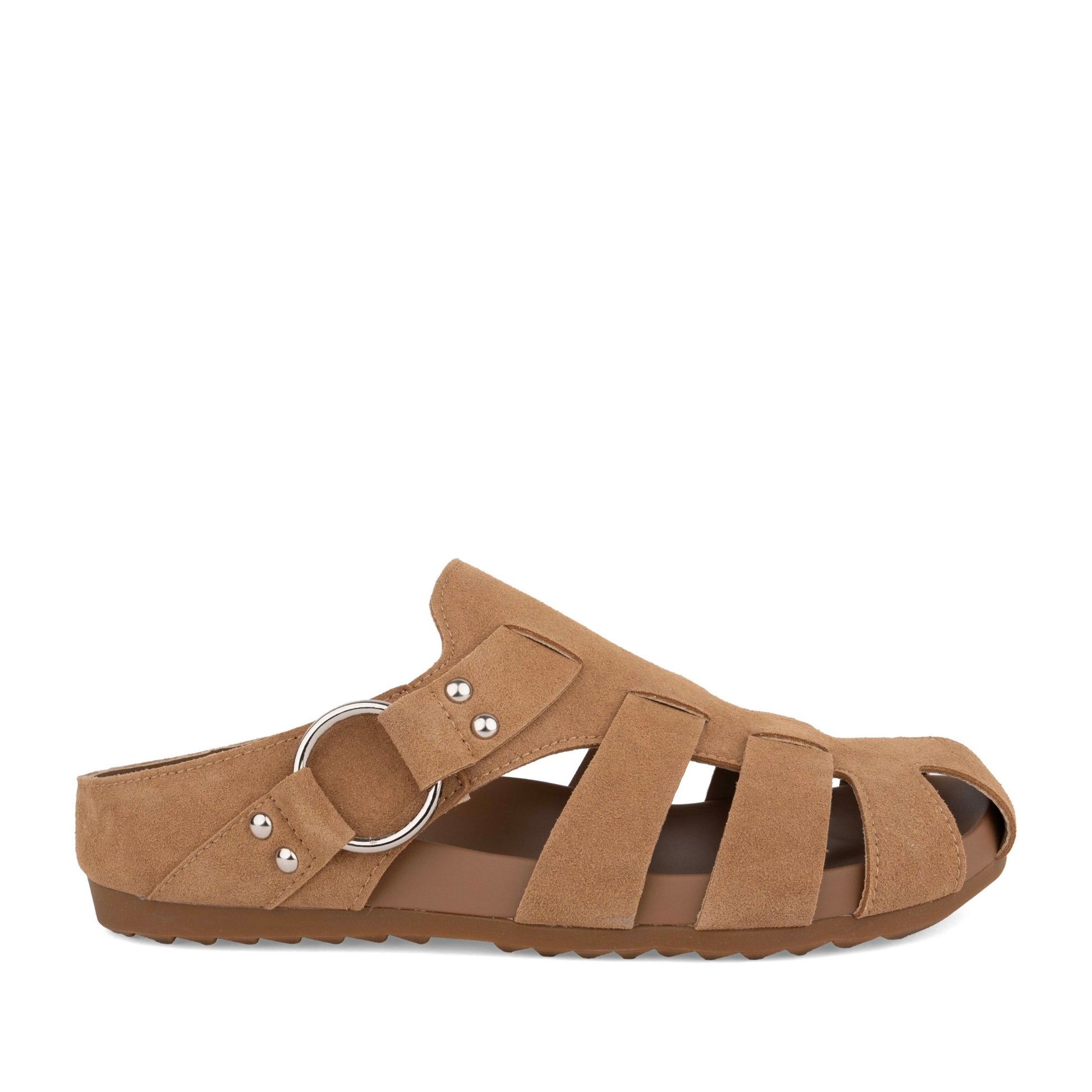 Women's Brown Wedge Open-Toe Slippers