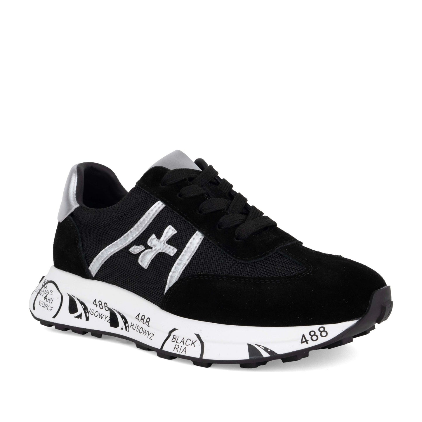 Women's Black Wedge Fashion Sneakers