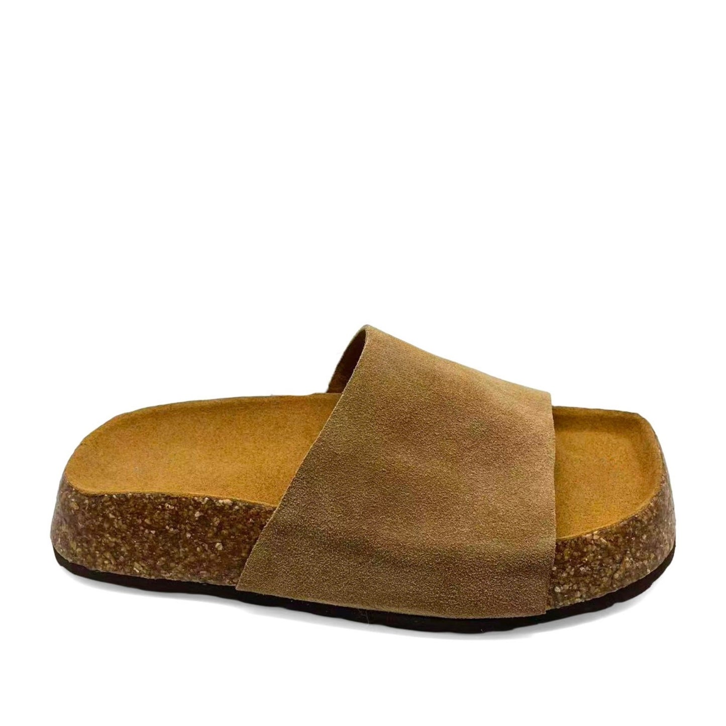 Women's Brown Wedge Open-Toe Slippers