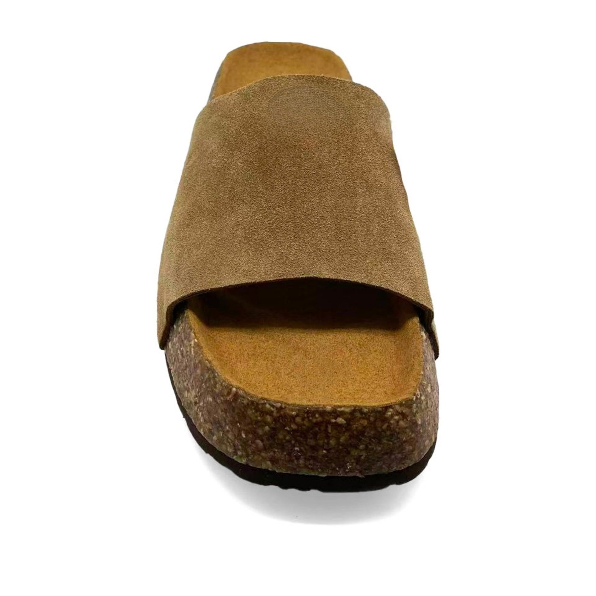 Women's Brown Wedge Open-Toe Slippers