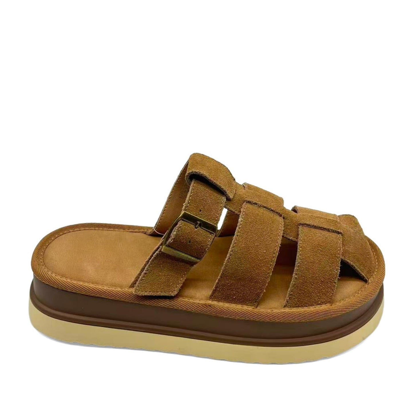 Women's Brown Wedge Slippers