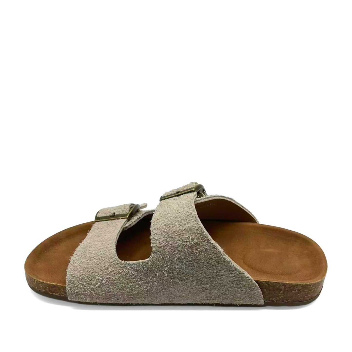 Women's Beige Wedge Open-Toe Slippers
