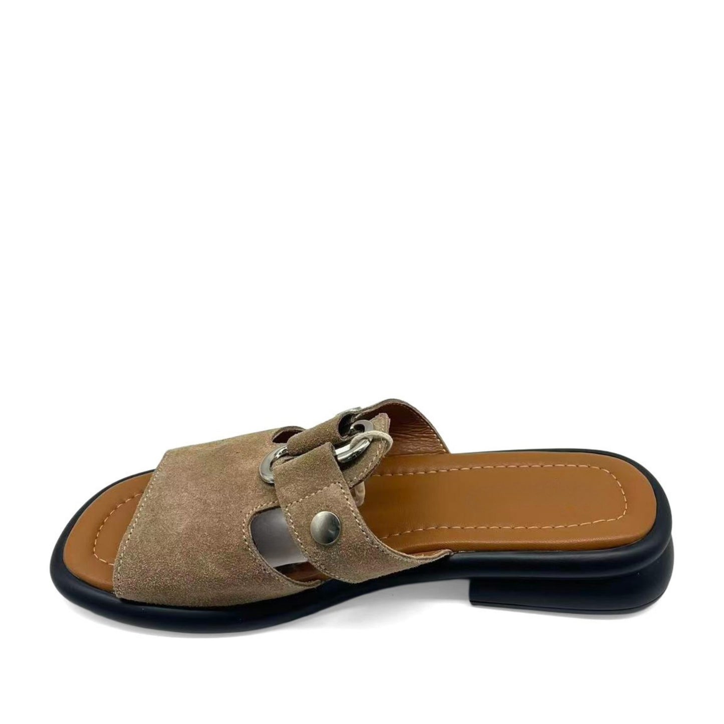 Women's Beige Open-Toe Slippers