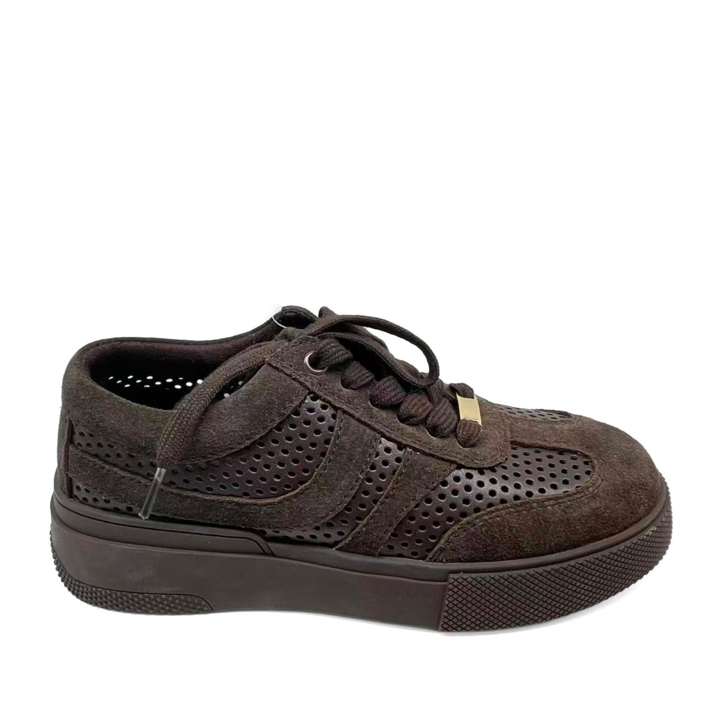 Women's Brown Wedge Fashion Sneakers