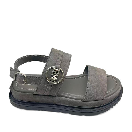 Women's Gray Wedge Open-Toe Sandals