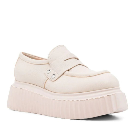 Dany Women's Beige Wedge Loafers