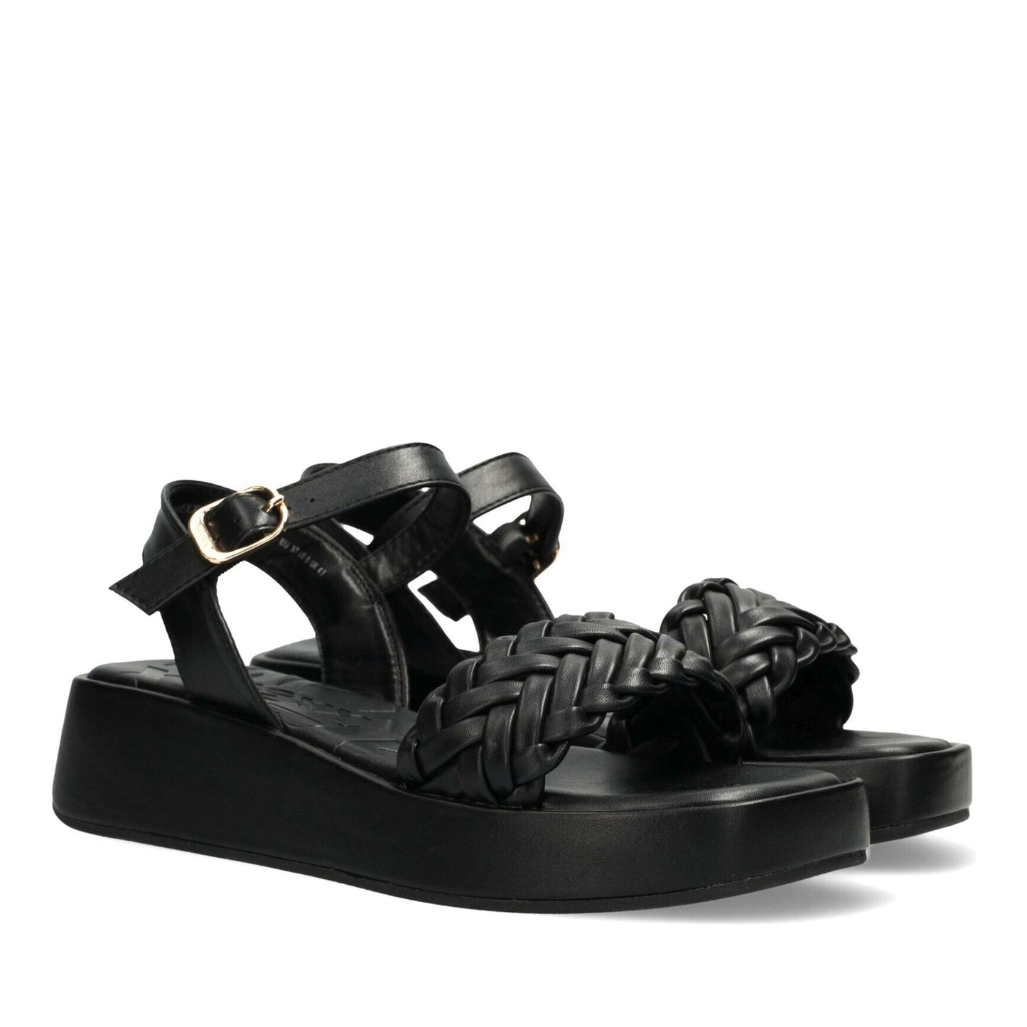 Lily Women's Black Wedge Open-Toe Sandals