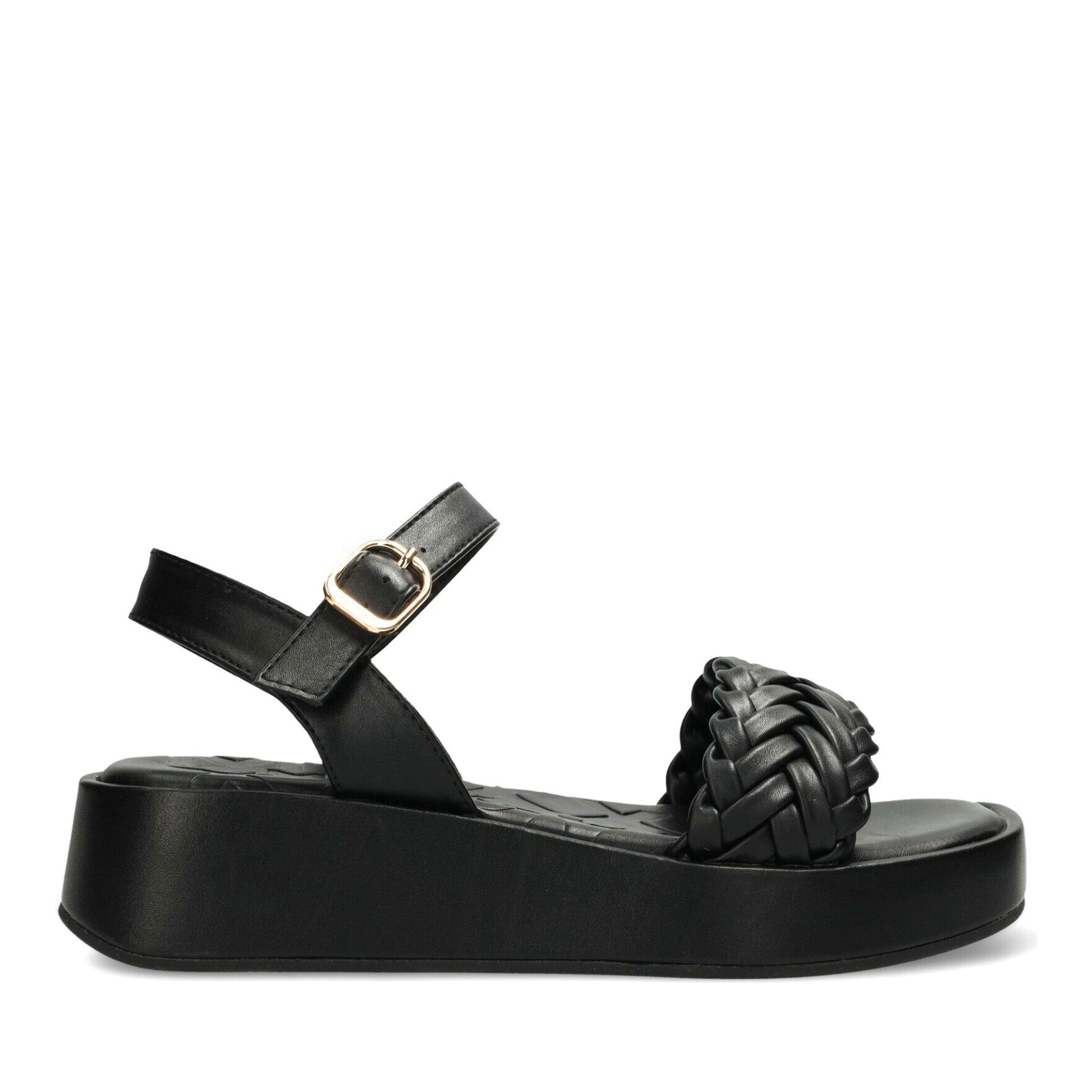 Lily Women's Black Wedge Open-Toe Sandals