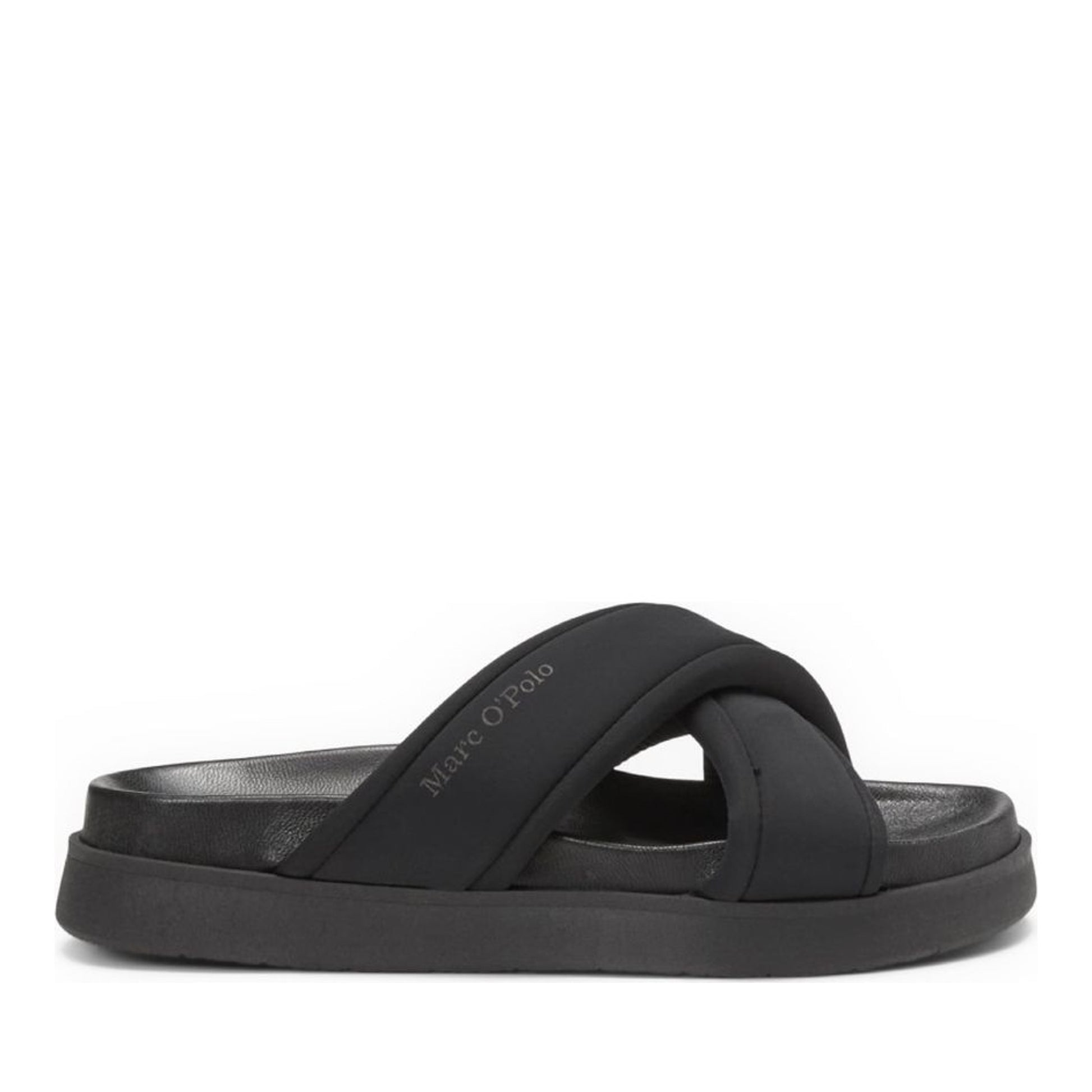 Women's Black Open-Toe Slippers