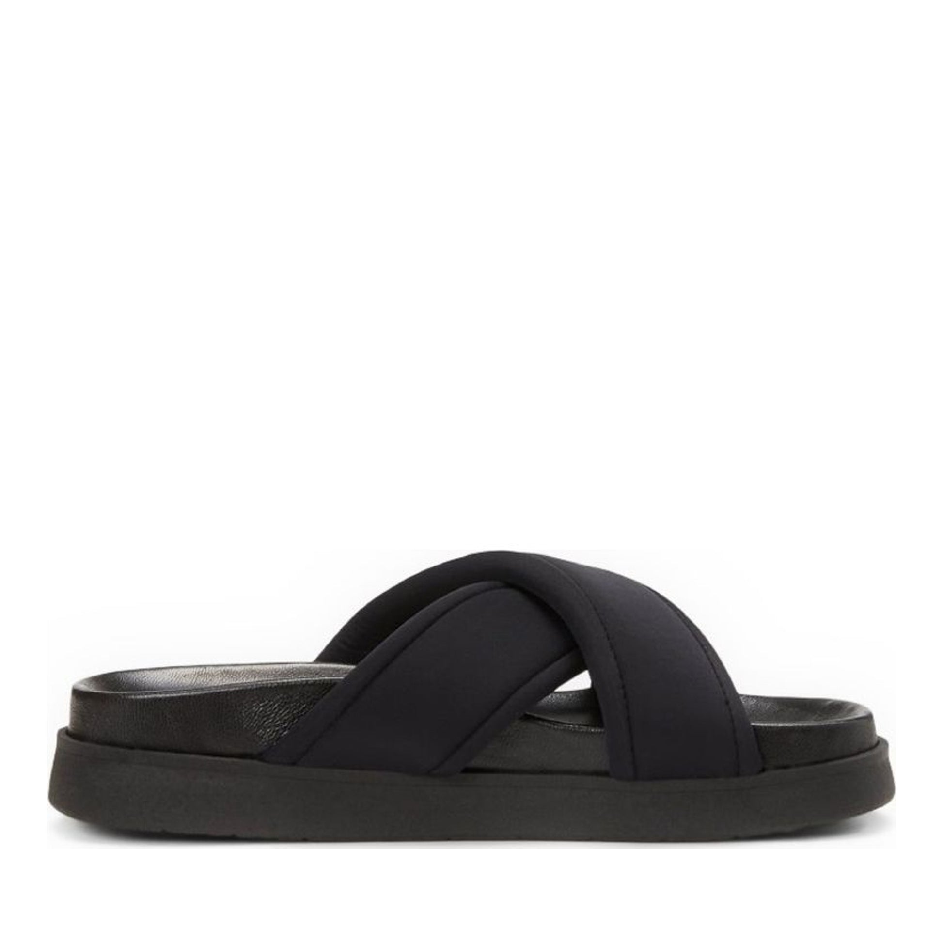 Women's Black Open-Toe Slippers