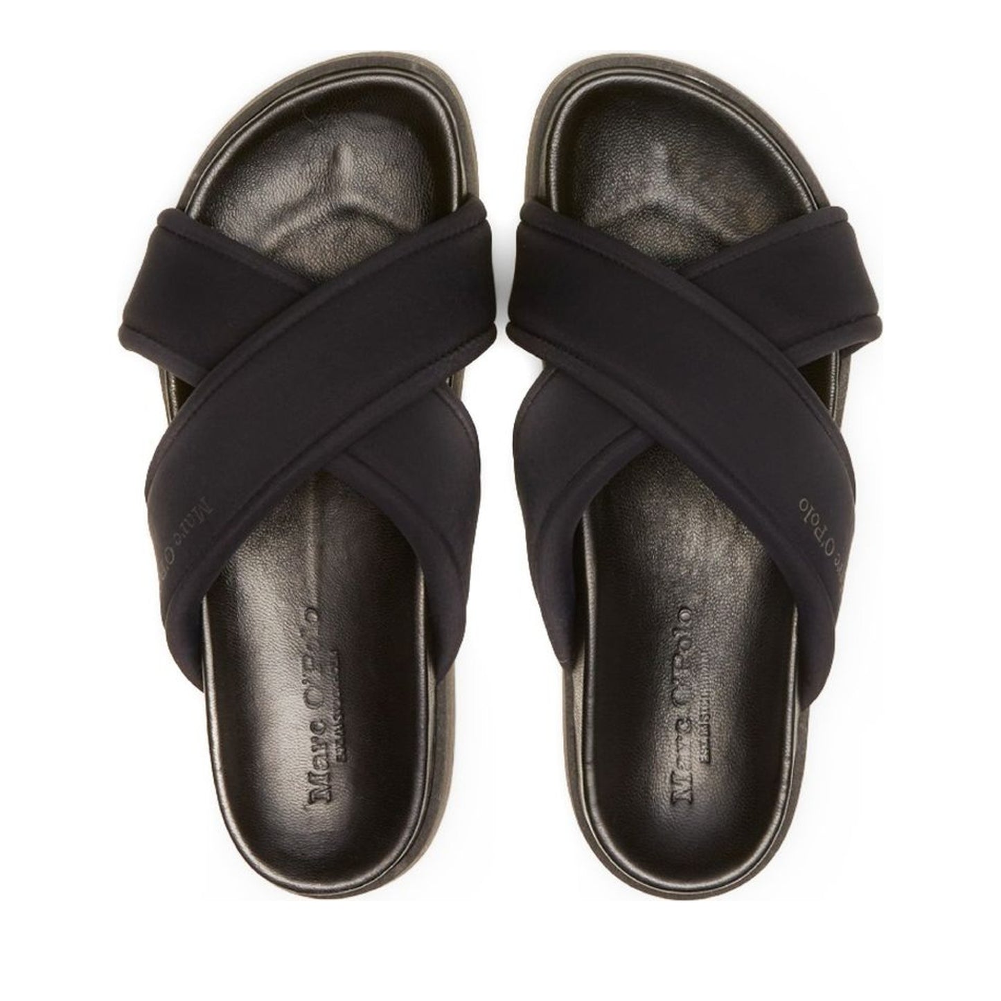 Women's Black Open-Toe Slippers