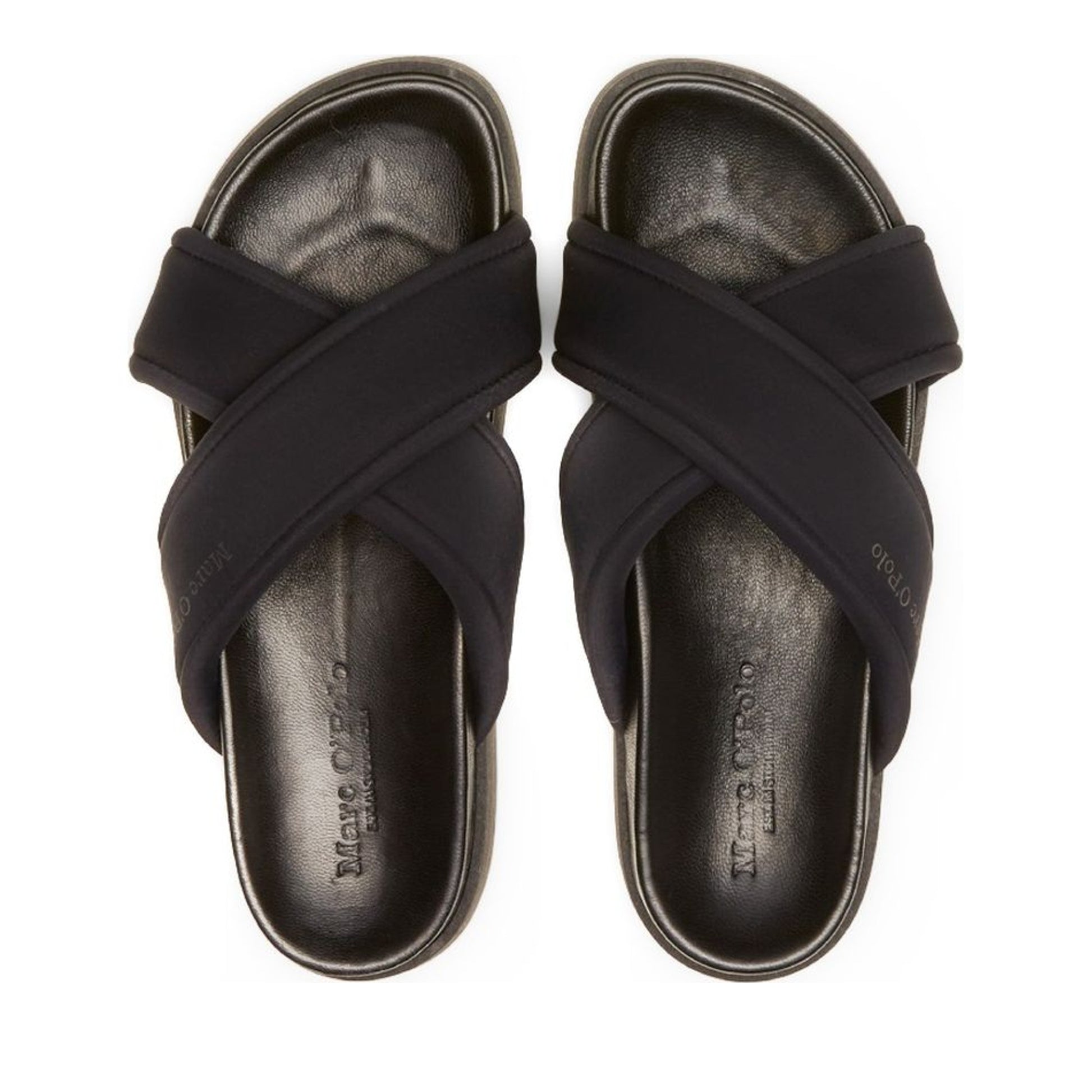Women's Black Open-Toe Slippers