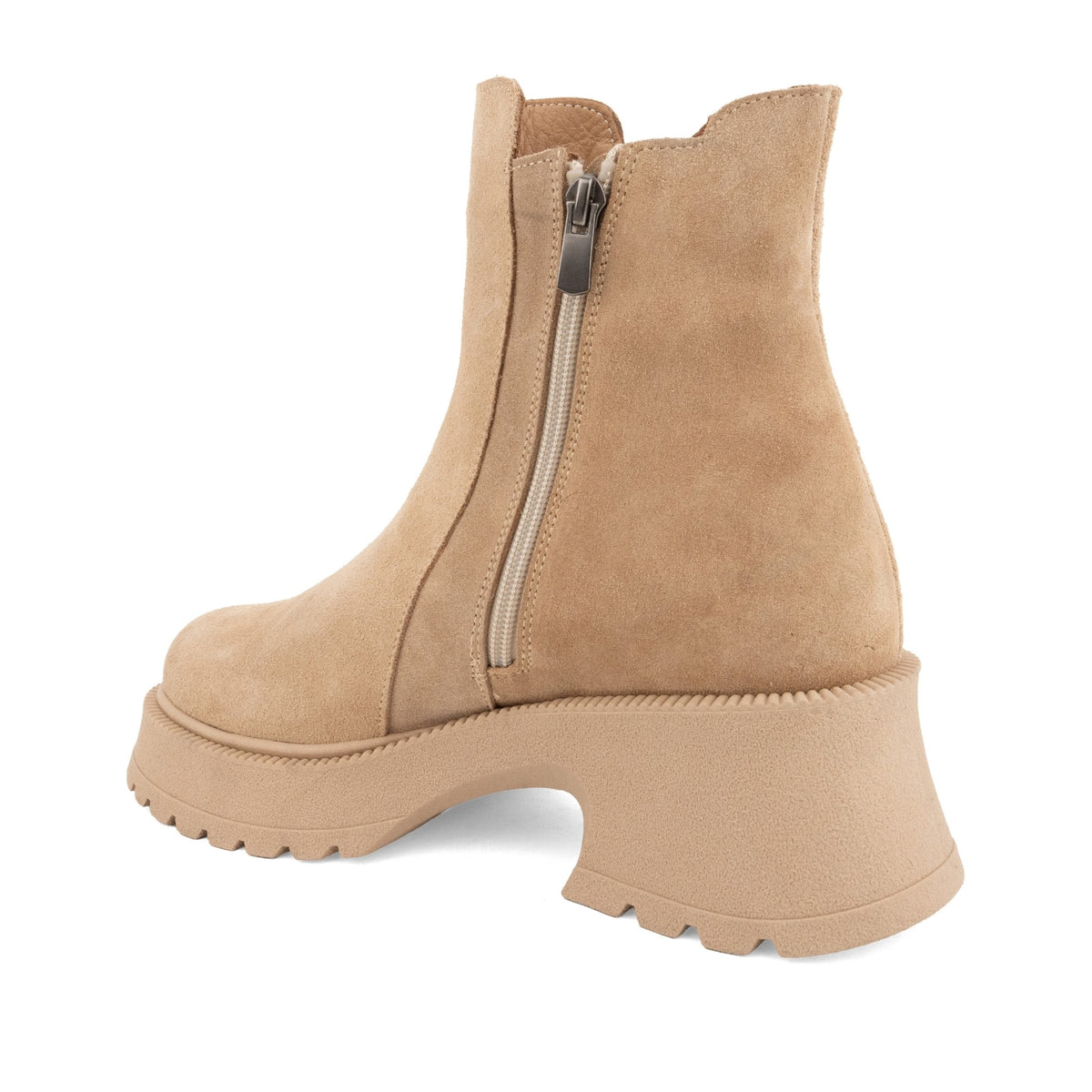 brown casual closed booties